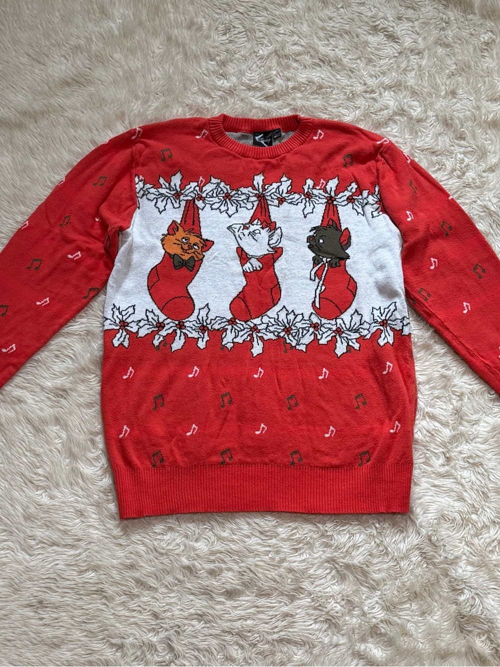 Disney The Aristocats Stockings Ugly Holiday Sweater - Size Unisex XS - Picture 3 of 7